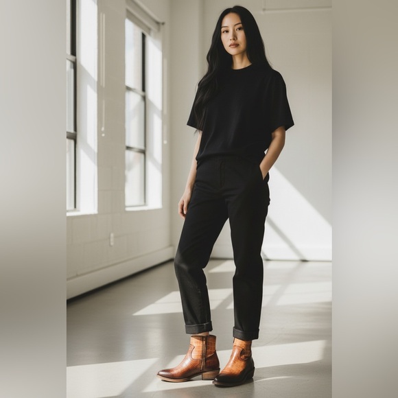 Frye Billy Croc Leather Inside Zip Ankle Booties - Picture 6 of 14